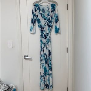 Plus size watercolor floral maxi dress